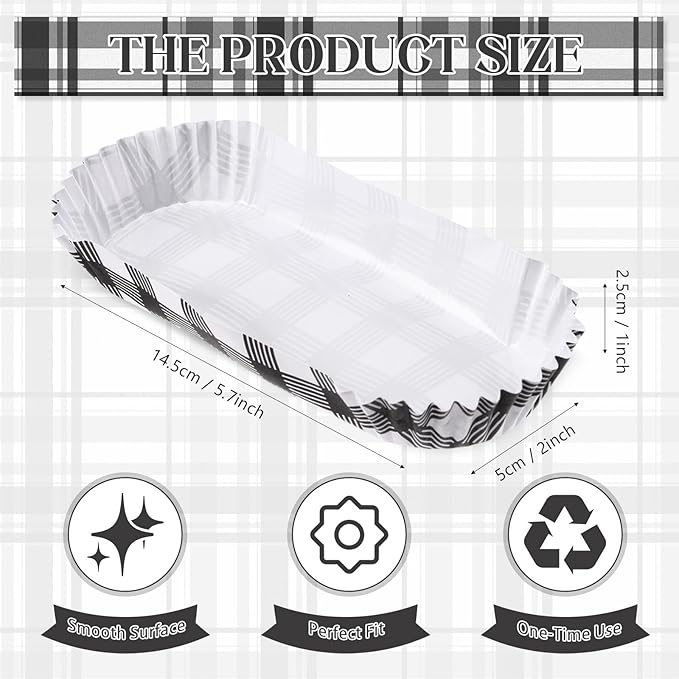 Yinkin 300 Pcs Paper Hot Dog Trays Valentine's Day 6 Inch Food Trays Concession - Image 2