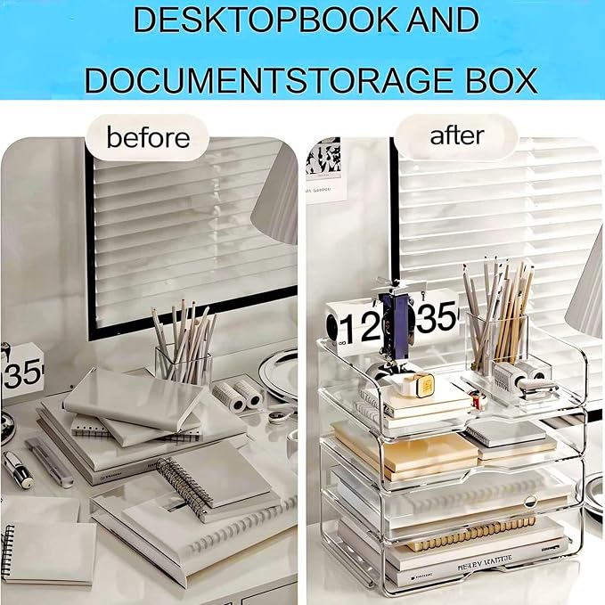 DCA Large Capacity Desk Organizer, 4 Tier Paper Organizer, File Organizer - Image 2