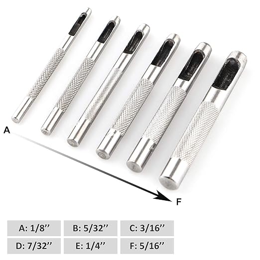 Spurtar 6PCS Leather Hole Punch 1/8'' - Image 4