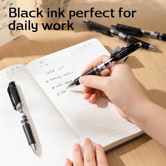 deli Gel Pens, 12 Pens with 24 Refills，Medium Point Pen 0.7mm, Smooth Writing - Image 8