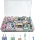 282 Pcs Colored Office Clips Set Binder Clips and Paper Clips Push Pin Colored by Unknown