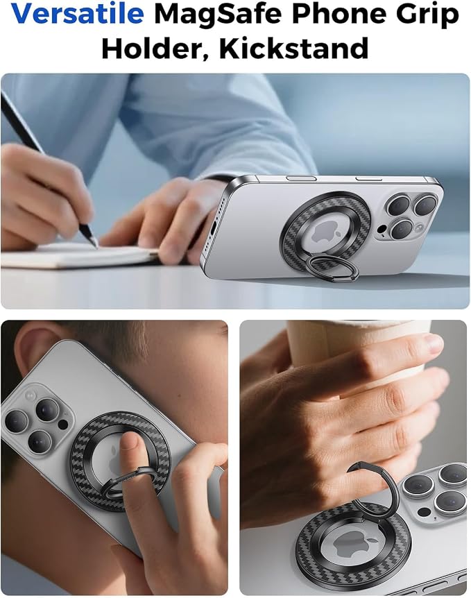 SYNCWIRE Carbon Fiber Magnetic Phone Ring Holder - Image 6