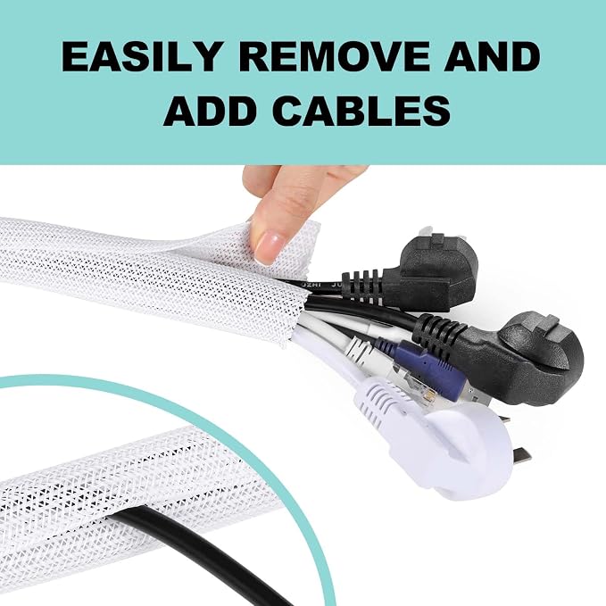 AGPTEK Cable Sleeve Cover, 10ft - Image 4