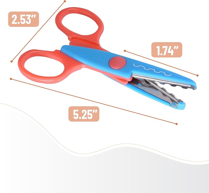 Mr. Pen- Craft Scissors Decorative Edge, 6 Pack, Pastel Colors | Zig Zag - Image 2