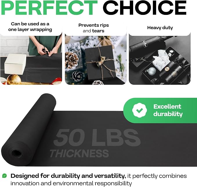 Black Kraft Paper Roll 18" x 2160" - Image 4