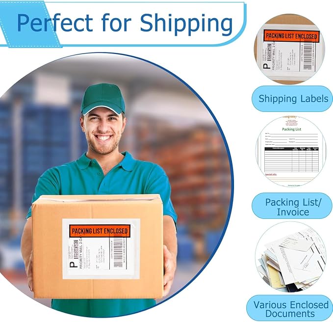 1000pcs 4.5”x5.5” Packing List Envelopes Self-seal Packing Slip Envelope - Image 6