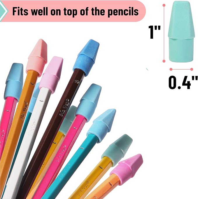 Mr. Pen- Pencil Erasers Toppers, 500 Pack, Latex Free, No Smudge | Mr Pen - Image 3