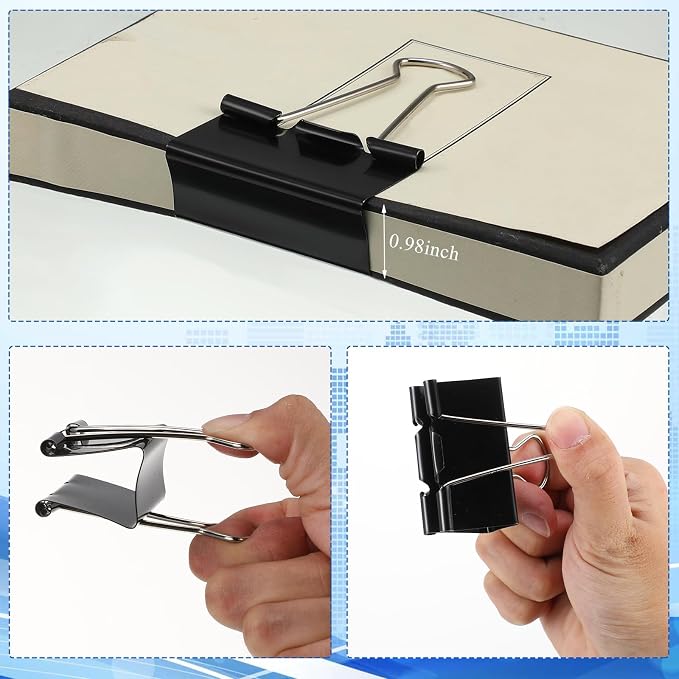 Jetec 200 Pcs Extra Large Binder Clips Bulk 2 Inch Metal Jumbo Binder Clips - Image 3