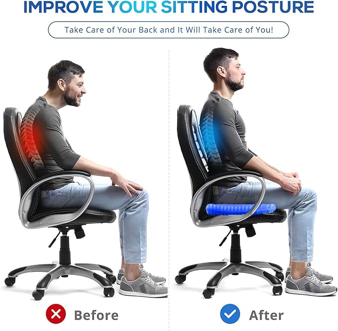 Gel Seat Cushion for Long Sitting Pressure Relief - Image 6