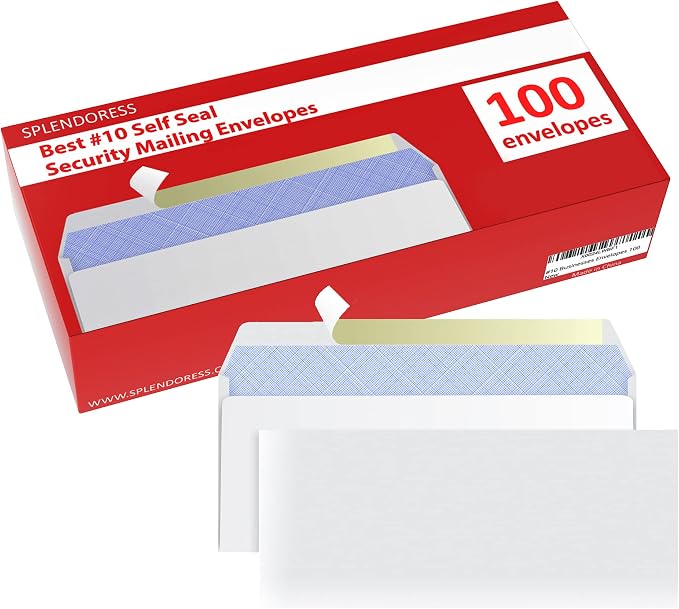 #10 Envelopes Letter Size Self Seal | 100 Business Mailing Security Peel and - Image 5
