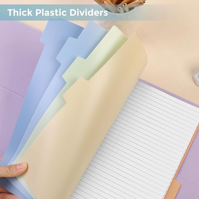 SKYDUE 8-Tab Binder Dividers for 3 Ring Binder, Letter Size, Durable Plastic - Image 6