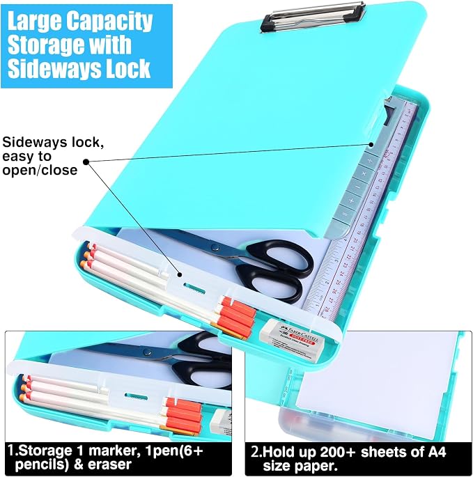 Plastic Clipboard with Storage, Clip Boards 8.5x11 with Pen Holder, A4 Nursing - Image 3