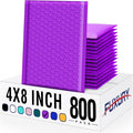 Fuxury Bubble Mailers 4x8 Inch Purple 800 Pack Padded Envelopes Usable Size by Fuxury