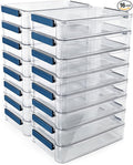 CATOOMUU 16-Pack 9x13 Shallow Flat Clear Plastic Storage Boxes | 5.5Qt by CATOOMUU