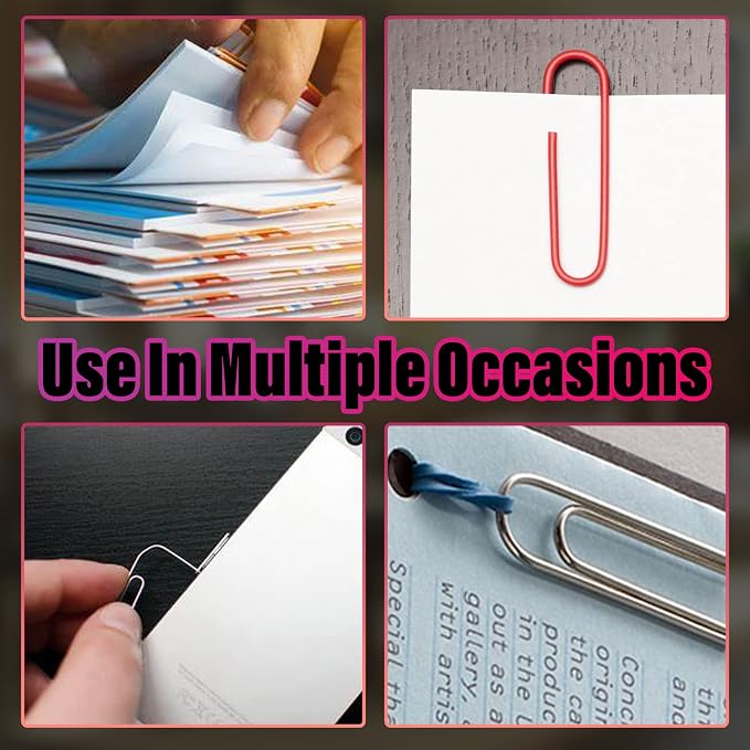 200 Pack Red Vinyl Coated Paper Clips, 1.1 Inch / 28mm Small Office School Home - Image 7