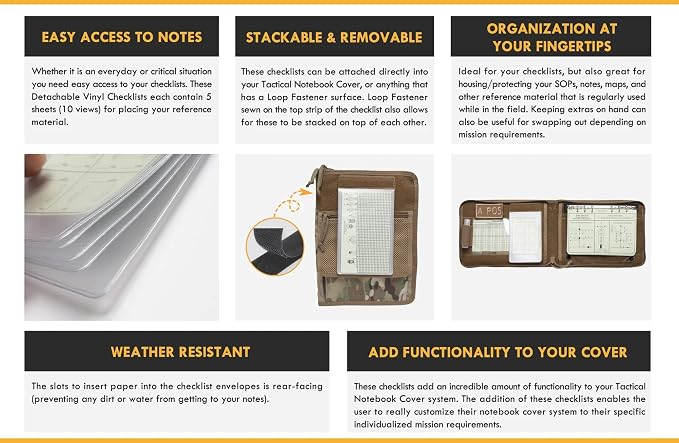 Tactical Notebook Covers Detachable Vinyl Checklists | Premium Durable - Image 4