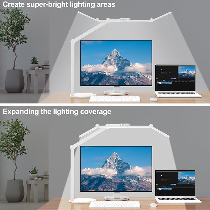Micomlan Led Desk Lamp with Atmosphere Lighting, Rotatable Tall Architect Desk - Image 2