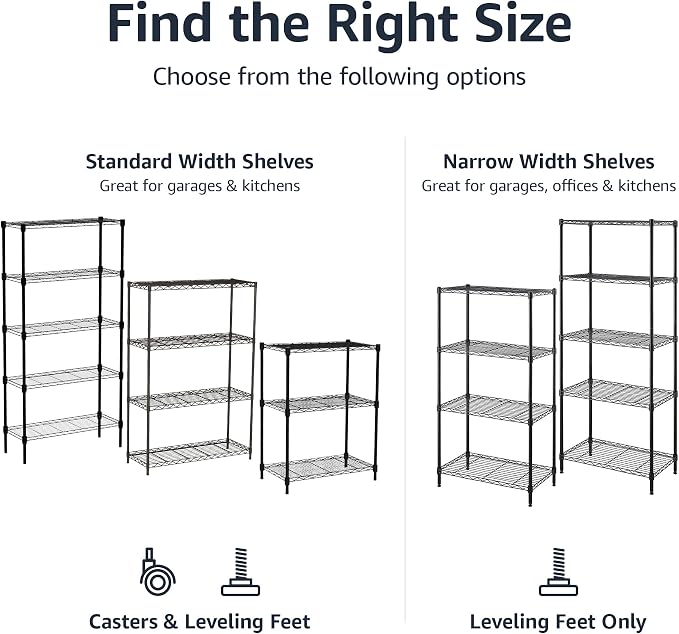 Amazon Basics 4-Shelf Heavy Duty Garage Shelving Storage Unit on 3" Wheel - Image 6