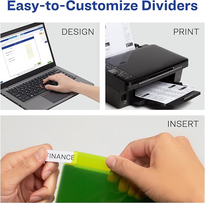Avery Dividers for 3 Ring Binders, 5 Tab Plastic Binder Dividers, Insertable - Image 4