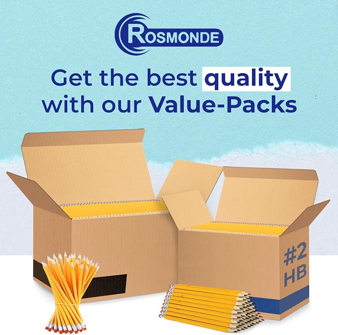 Rosmonde Pencils Bulk, 1250 Pack, Pre Sharpened #2 HB, Back to School Supplies - Image 5