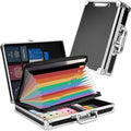 Clipboard with Storage Combination Lock Briefcase with Accordion File Folder by Pechor