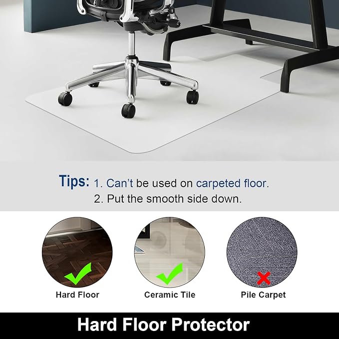 AiBOB Office Chair Mat for Hardwood Floor, Heavy Duty Desk Mat, No Curling - Image 5