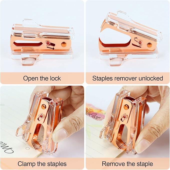 Buqoo Acrylic Clear Light Pink Heavy Duty Staple Remover Tool Pinch Jaw Style - Image 4