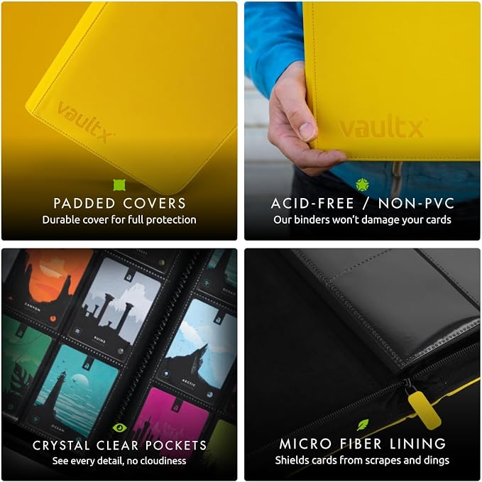 Vault X 12 Pocket Zip Binder, 480 Cards, Exo-Tec Material, 20 Side-Loading Pages - Image 6