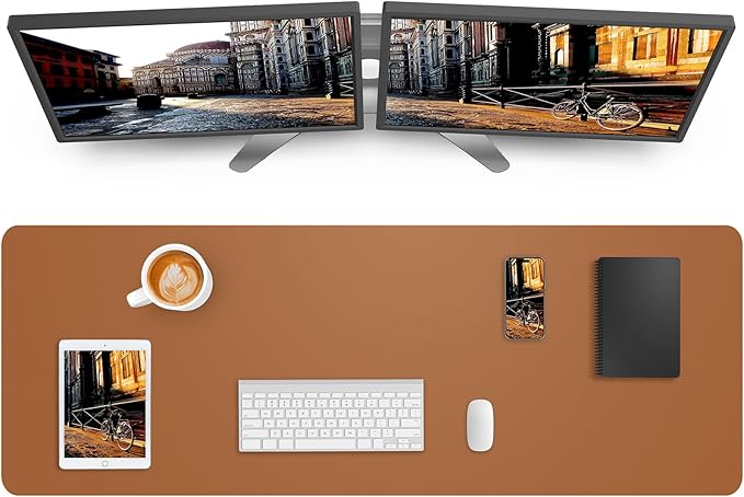 AFIING Leather Desk Pad Protector, Mouse Pad, Office Desk Mat, Non-Slip PU by AFIING