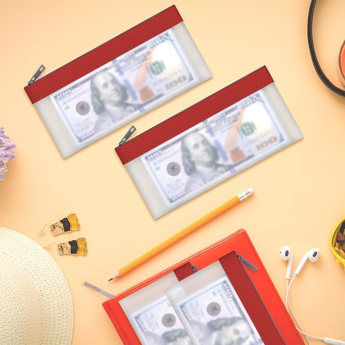 Clear Money Envelopes for Cash 7.6"x3.7" | Money Bags - Image 3