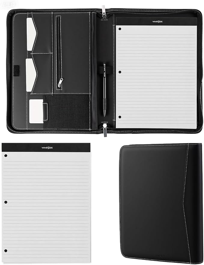 Padfolio Portfolio Organizer Binder, Faux Leather Interview Resume Folder by Unknown