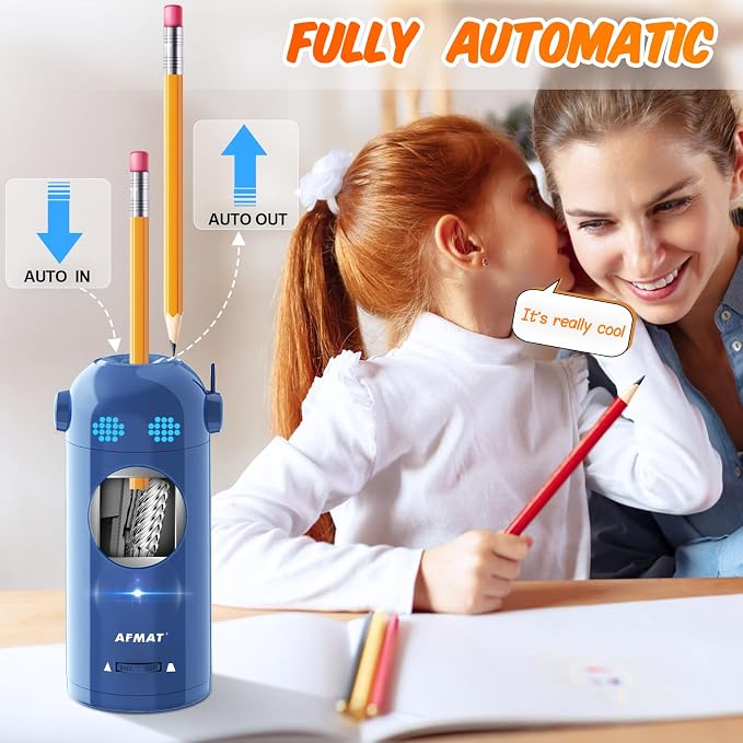 AFMAT Electric Pencil Sharpener, Fully Automatic Colored Pencil Sharpener - Image 2