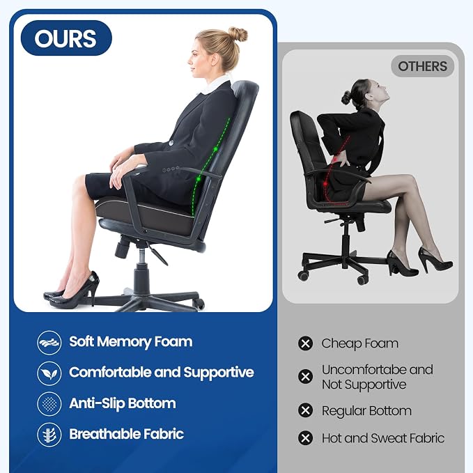 SweetSlubr Seat Cushion for Tailbone Pain Relief, Office Chair Cushion - Image 5
