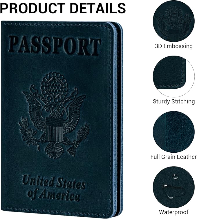 BIAOTIE Premium Leather Passport Holder Covers, Rfid Travel Wallet Passport - Image 4