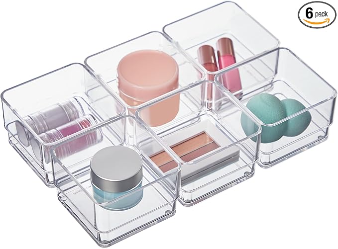 STORi SimpleSort 6-Piece Stackable Clear Drawer Organizer Set | 3" x 3" x 2" by STORi
