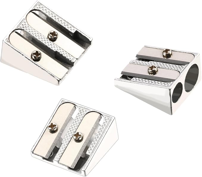 TecUnite 36 Pack Metal Pencil Sharpeners 2 Holes Manual Pencil Sharpener Bulk - Image 6