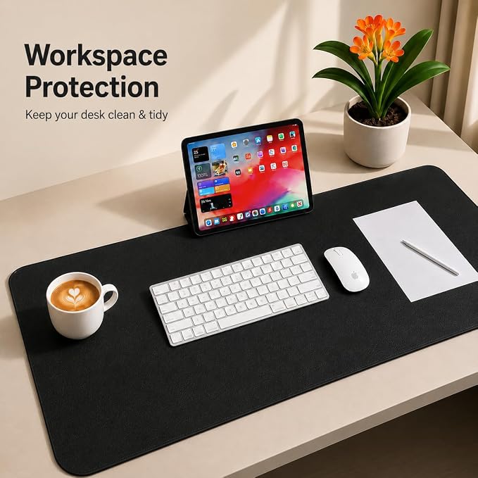 AFIING Cork Desk Mat, 23.6" x 13.7", Desk Pad Protector | Dual-Sided Cork & PU - Image 5