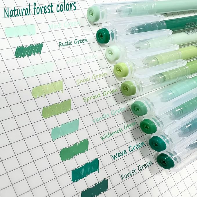 9 Colored Gel Pens Set, 0.6mm Fine Point - Image 2