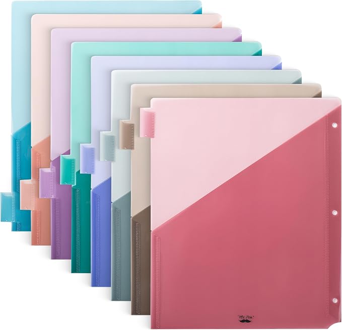 Mr. Pen- Binder Dividers with Pockets and Tabs, 8 Pack | Dividers by MrPen