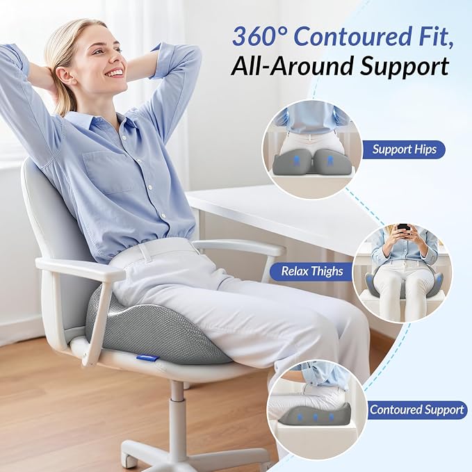ZIKEE Pioneering Seat Cushion for Pressure Relief, Ergonomic Office Chair - Image 4