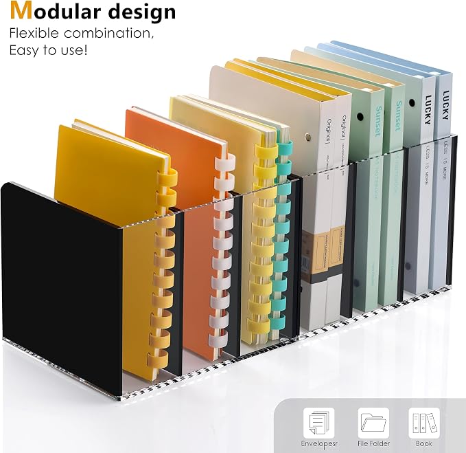 SANRUI Acrylic Magazine File Holder Desktap Organizer, Bookend File Office - Image 5