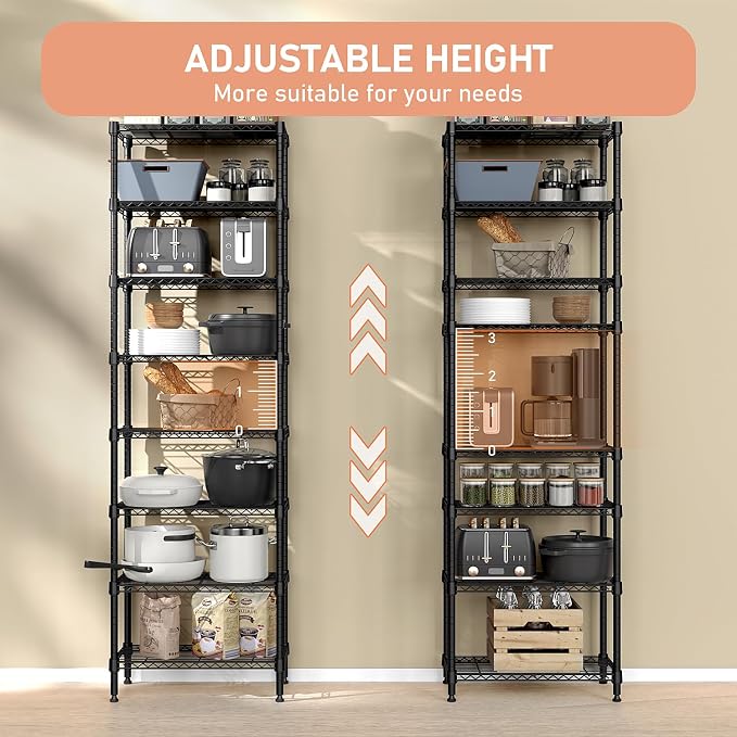 M MZG 8 Tier 2000 lbs Storage Rack Metal Wire Shelving Unit, Storage Standing - Image 5