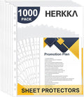Sheet Protectors, HERKKA 1000 Pack Heavy Duty Clear Plastic Page Protectors by HERKKA