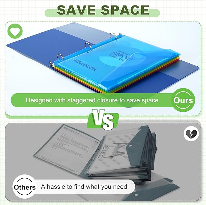 Sooez 30 Pack Binder Folders Organizer - Image 2