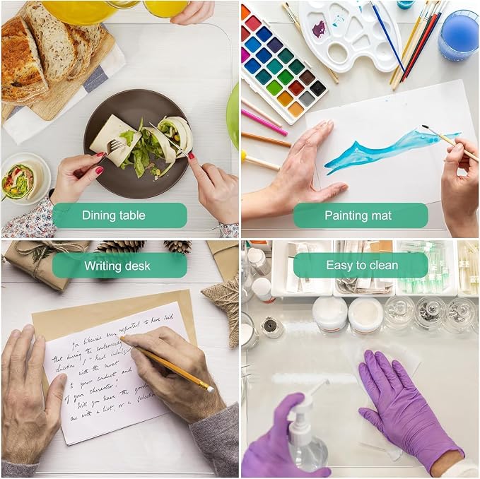 NATRKE Clear Desk Mat Pad, 39.4"x19.7" Large Transparent Computer Desk Mat - Image 6