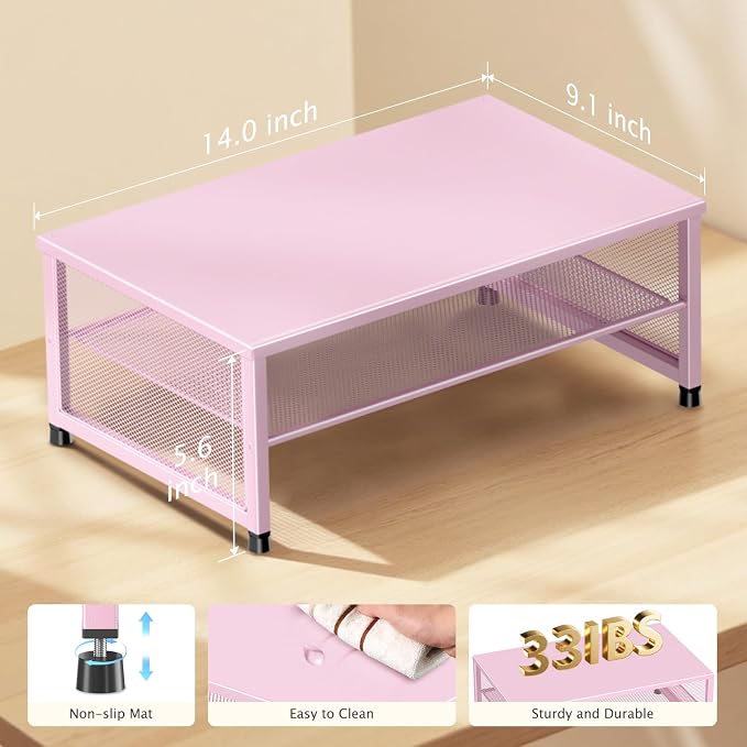 ECOLOVI 2-Tier Computer Monitor Stand Riser, Desk Organizer - Image 7