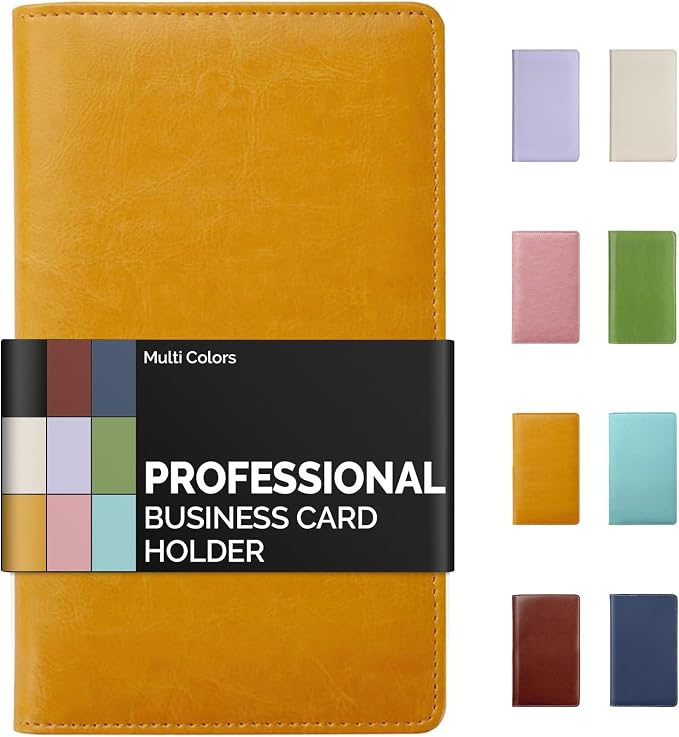 Sooez Leather Professional Business Card Book Holder Organizer, 240 Capacity by Sooez