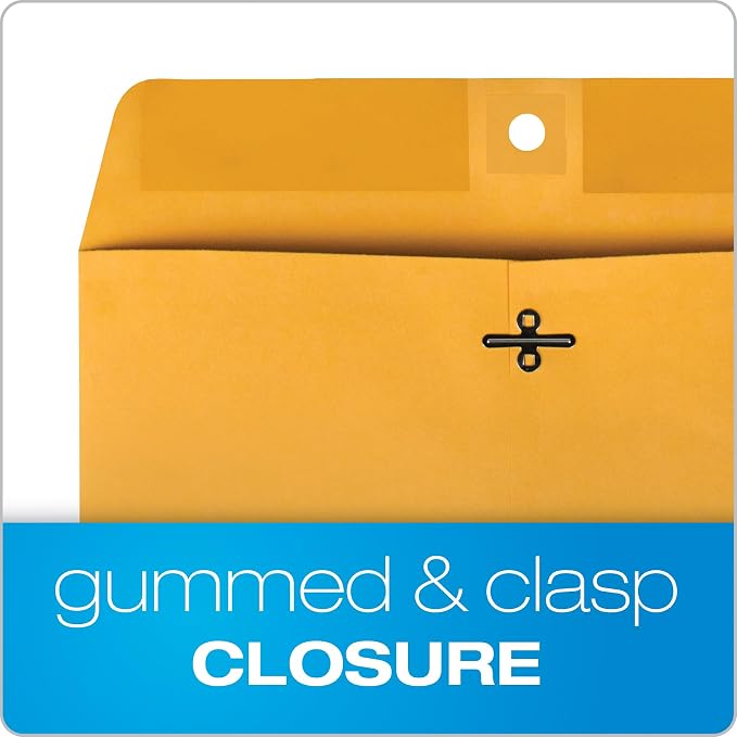 Quality Park 10 x 15 Clasp Envelopes, Clasp and Gummed Closures - Image 3