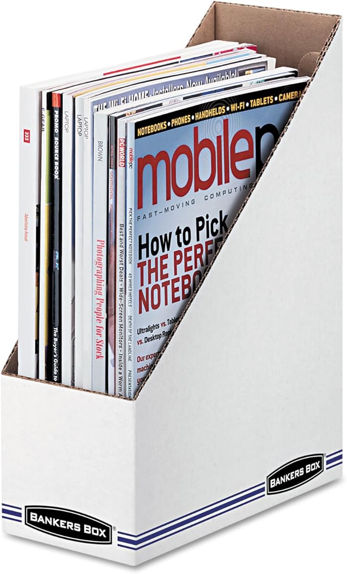 Bankers Box 10723 Corrugated Cardboard Magazine File, 4 x 9 1/4 x 11 3/4 by BankersBox