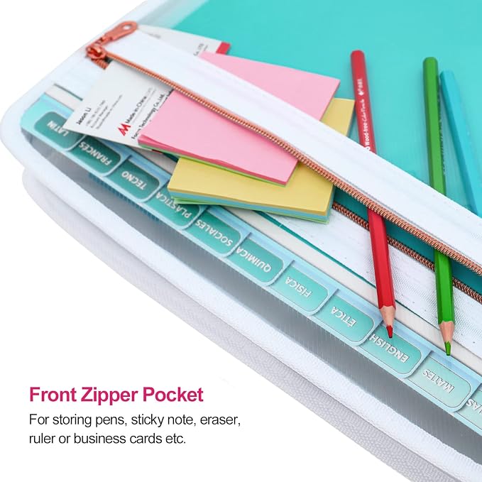 MEGREZ Expanding Folder with 13 Pockets, 2 Pack A4 Paper Folder with Zipper - Image 5